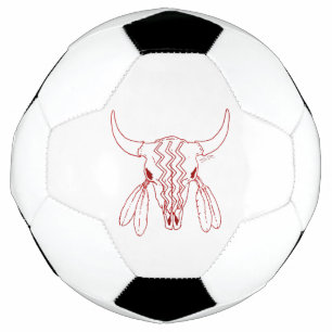 Red Ghost Dance Buffalo line soccer ball