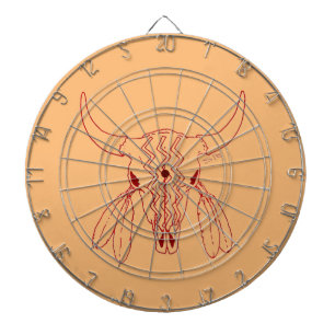 Red Ghost Dance Buffalo line tan dartboard