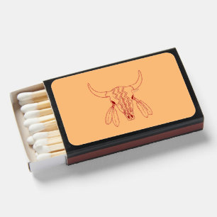 Red Ghost Dance Buffalo line tan matchboxes