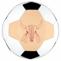 Red Ghost Dance Buffalo line tan soccer ball