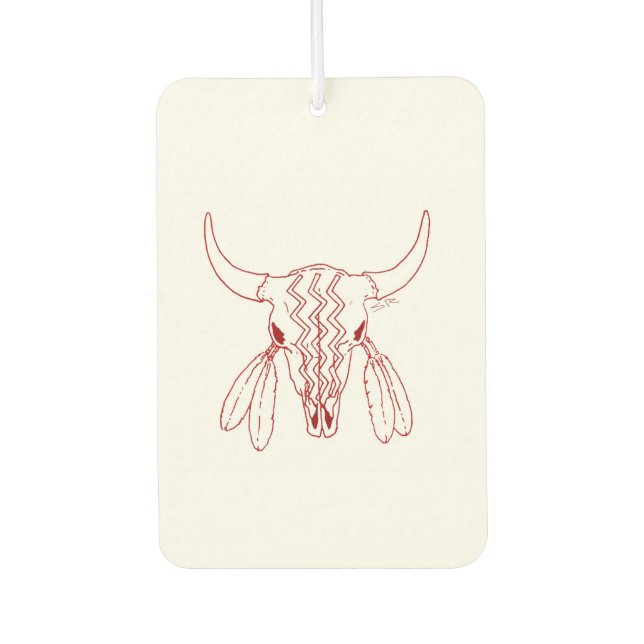 Red Ghost Dance Buffalo line white air freshener (Front)