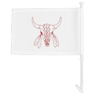 Red Ghost Dance Buffalo line white car boat flag