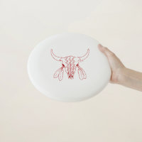 Red Ghost Dance Buffalo line white Frisbee