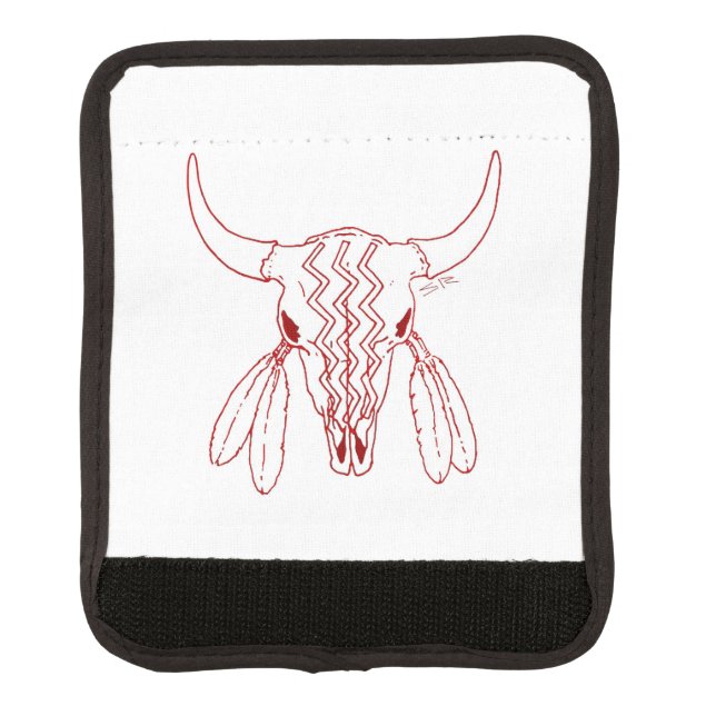 Red Ghost Dance Buffalo line white handle wrap (Front)