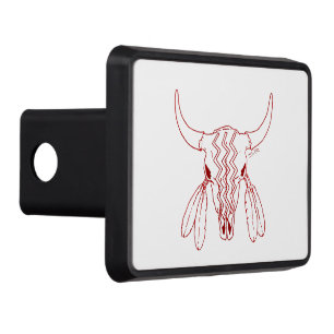 Red Ghost Dance Buffalo line white hitch receiver Cover