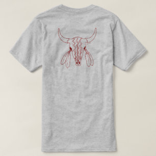 Red Ghost Dance Buffalo line women gray t-shirt bk