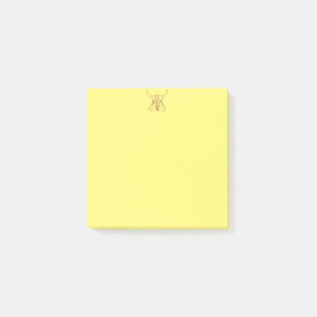 Red Ghost Dance Buffalo line yellow note pads (Front)
