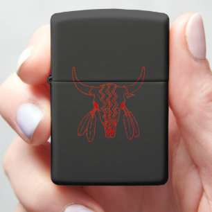 Red Ghost Dance Buffalo line Zippo bm lighter