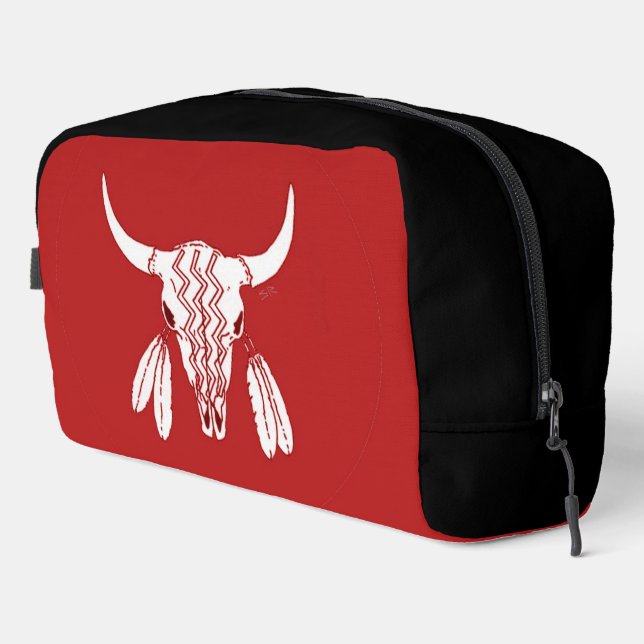 Red Ghost Dance Buffalo rb dopp kit toiletry bag (Right Corner)