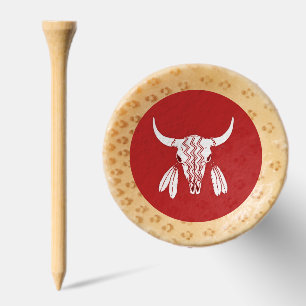 Red Ghost Dance Buffalo red bamboo golf tee top