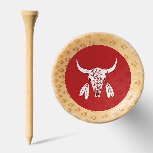 Red Ghost Dance Buffalo red bamboo golf tee top (Combo)
