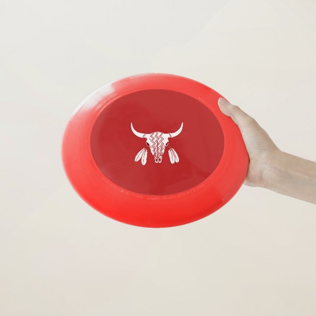 Red Ghost Dance Buffalo red Frisbee (In Hand)