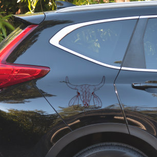 Red Ghost Dance Buffalo red line contour sticker