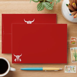 Red Ghost Dance Buffalo red standard envelopes