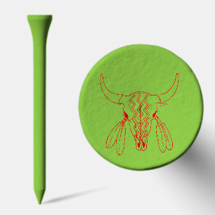 Red Ghost Dance Buffalo rl green golf tee top