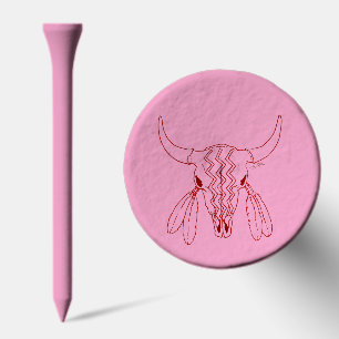 Red Ghost Dance Buffalo rl pink golf tee top