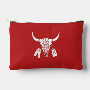 Red Ghost Dance Buffalo small accessory bag pouch