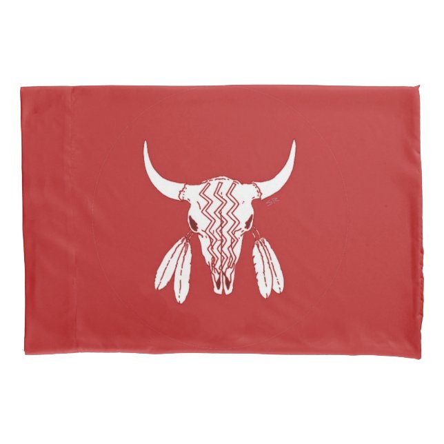 Red Ghost Dance Buffalo standard pillowcase (Front)