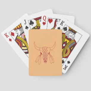 Red Ghost Dance Buffalo tan Poker playing cards