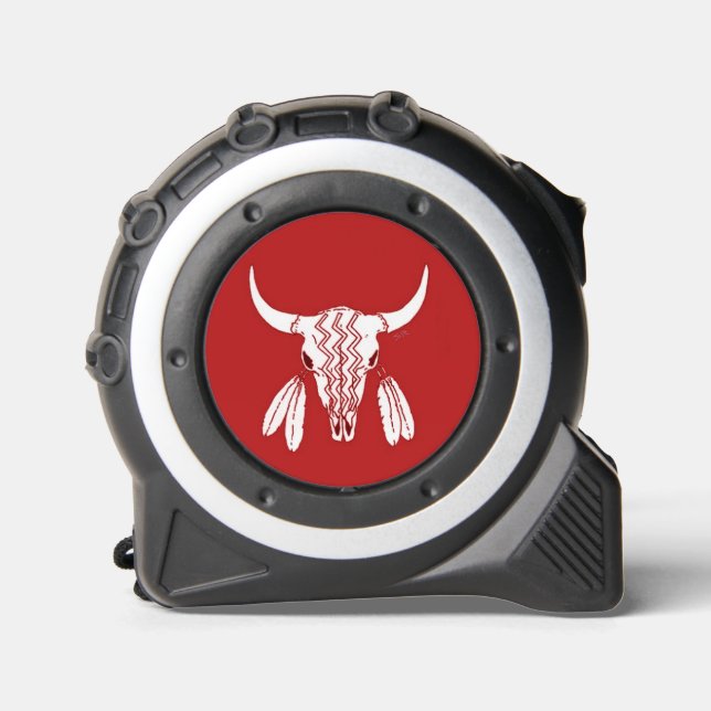Red Ghost Dance Buffalo tape measure (Front)