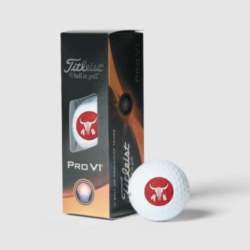 Red Ghost Dance Buffalo Titleist Pro V1 golf balls