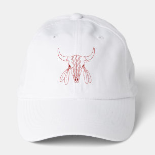 Red Ghost Dance Buffalo white golf performance cap