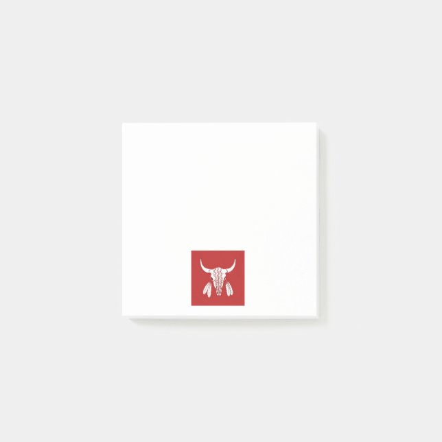 Red Ghost Dance Buffalo white note pads (Front)