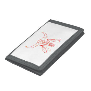 Red Ghost Dance Buffalo white wallet gray trim