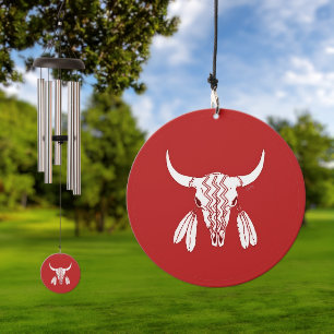 Red Ghost Dance Buffalo wind chime