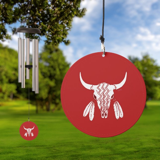 Red Ghost Dance Buffalo wind chime (Outdoor)