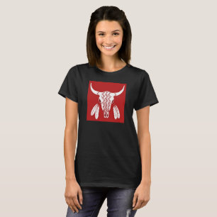 Red Ghost Dance Buffalo women black t-shirt