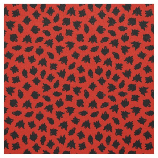 Red Ghost Happy Halloween Modern Fabric