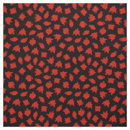 Red Ghost Happy Halloween Modern Fabric
