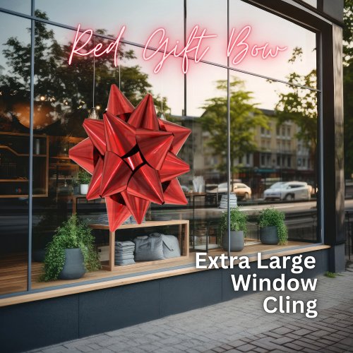 Red Gift Bow Extra Large Window Cling