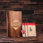 Red Gift Set: Monogram Keychain & Spiral Notebook (Front)