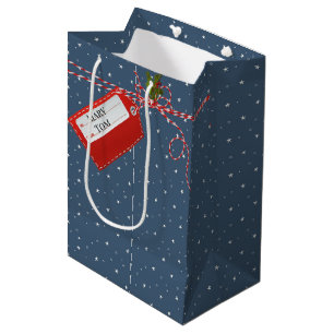 Red Gift Tag On Stars Medium Gift Bag