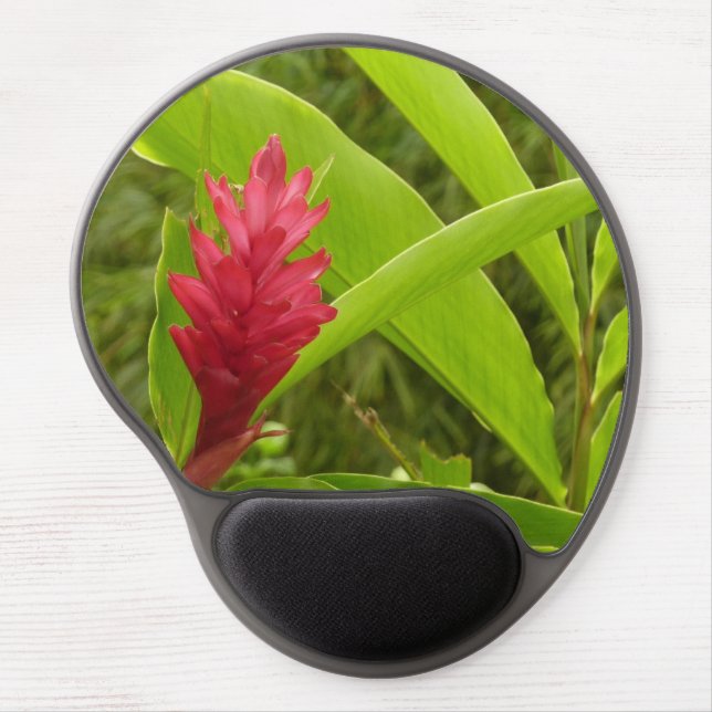 Red Ginger Flower (Alpinia) Tropical Gel Mouse Pad (Front)