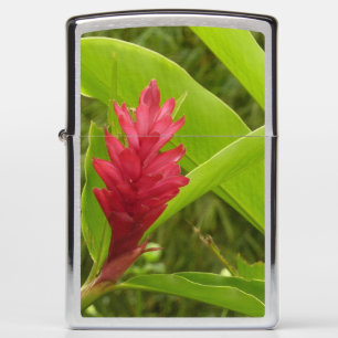 Red Ginger Flower (Alpinia) Tropical Zippo Lighter