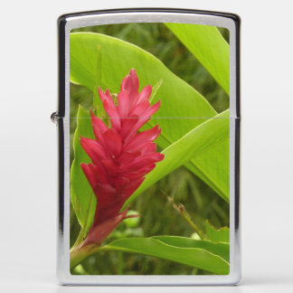 Red Ginger Flower (Alpinia) Tropical Zippo Lighter