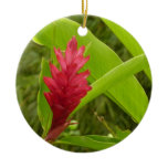 Red Ginger Flower I Ceramic Ornament