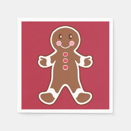 Red Gingerbread Boy Napkins