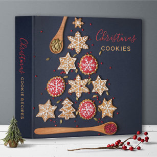 Red Gingerbread Christmas Cookie Recipe 3 Ring Binder