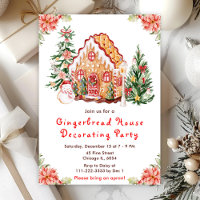 Red Gingerbread House Decorating Party