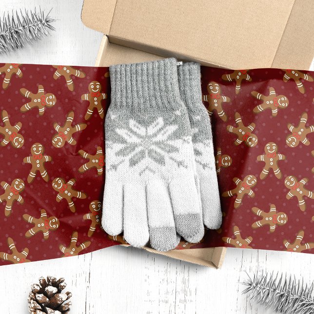 Red Gingerbread Man Christmas Tissue Paper (Creator Uploaded)