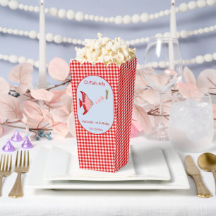 Red Gingham 1st Birthday 3 Photo Favor Box