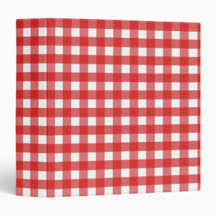 Red gingham 3 ring binder