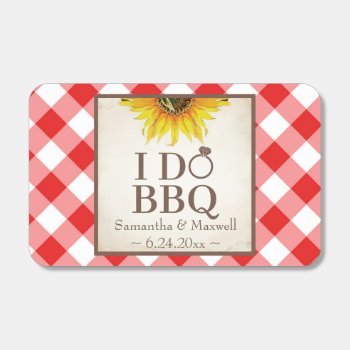 Red Gingham And Sunflower I Do Bbq Matchboxes by VGInvites at Zazzle