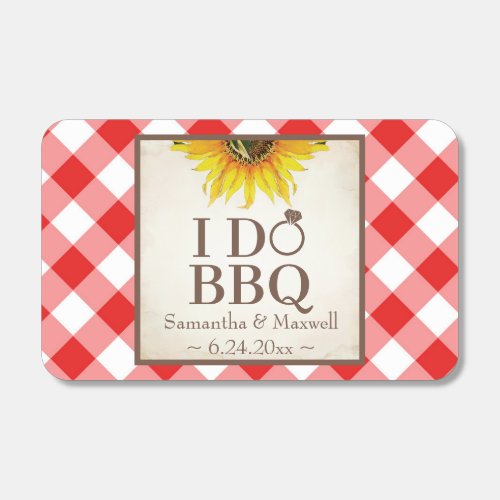 Red Gingham and Sunflower I Do BBQ Matchboxes