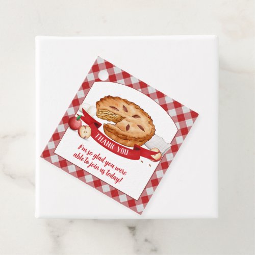Red Gingham Apple Cutie Pie Thank You Favor Tags