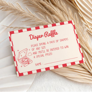 Red Gingham Baby Shower Diaper Raffle Enclosure Card